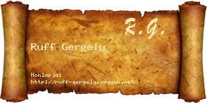 Ruff Gergely névjegykártya